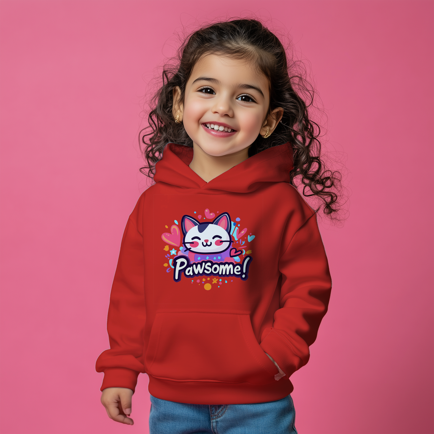 Pawsome! Red Kids Hoodie