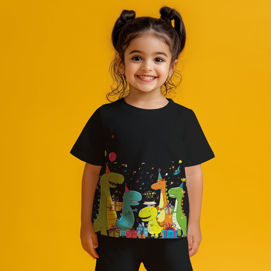 Black Dinosaur Party T-shirt