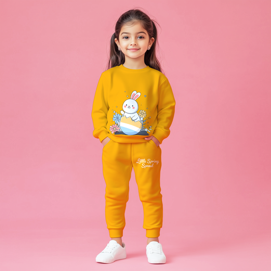 Yellow Bunny Egg Sweatshirts Co-ords Set