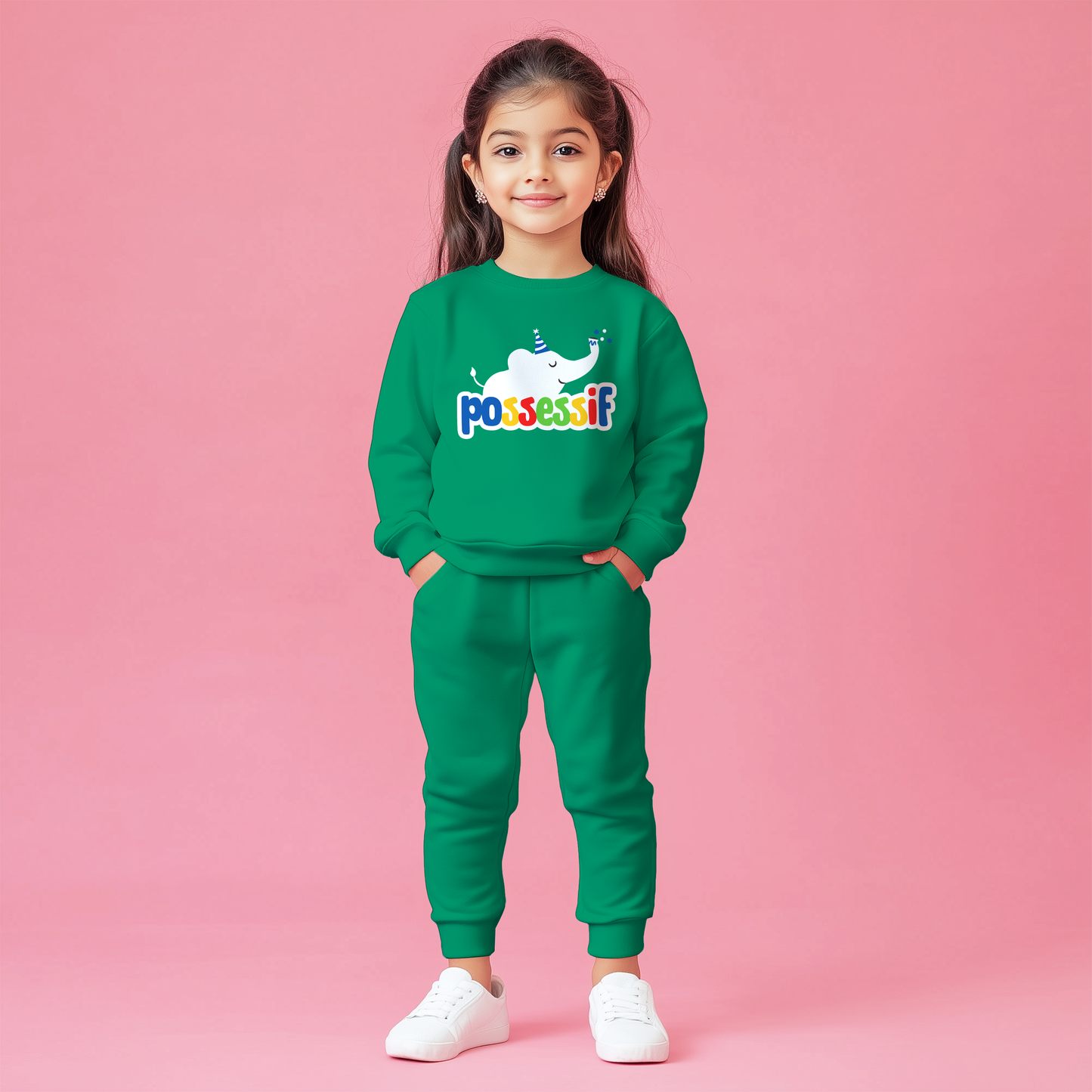 Possessif Green Sweatshirts Co-ords Set