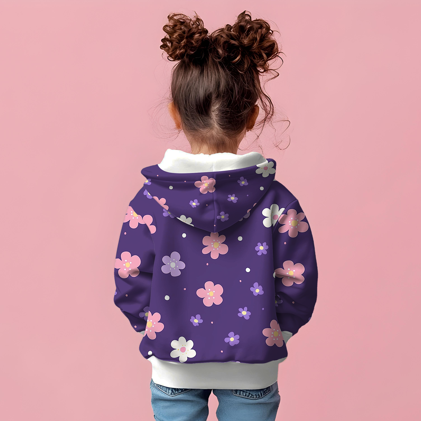 Blue Floral Kids Hoodie