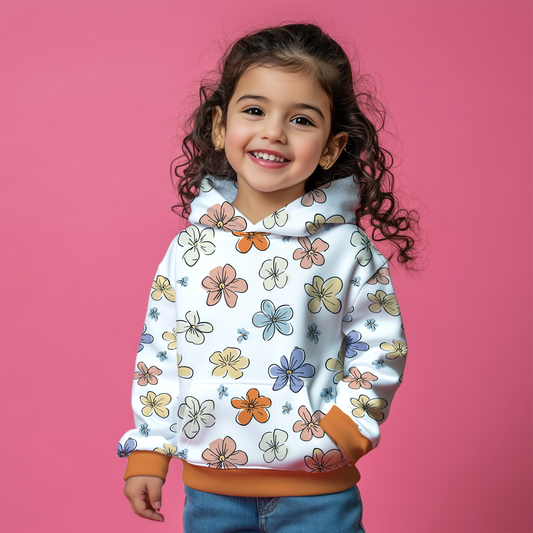 Floral Draw Kids Hoodie