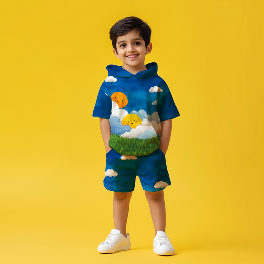 Dreamy Peaks Hoodie & Shorts Kids Co-ord Set