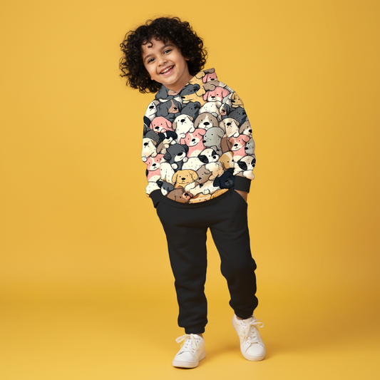 Cuddle Buddies Hoodie & Black Jogger Set