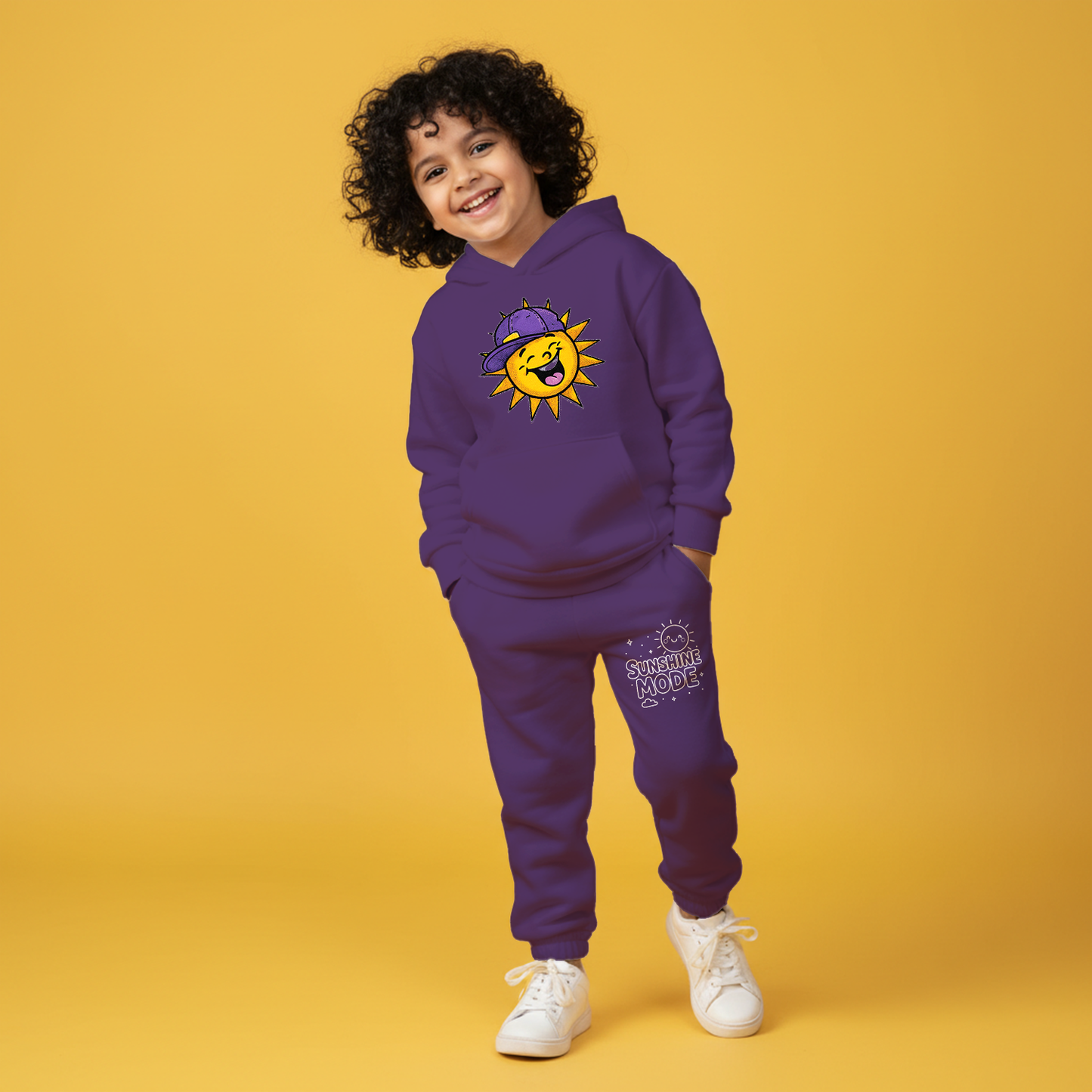 Sunshine Purple Yellow Hoodie & Jogger Set