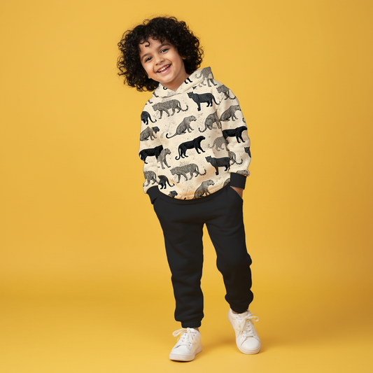 Leopard Hoodie & Black Jogger Set