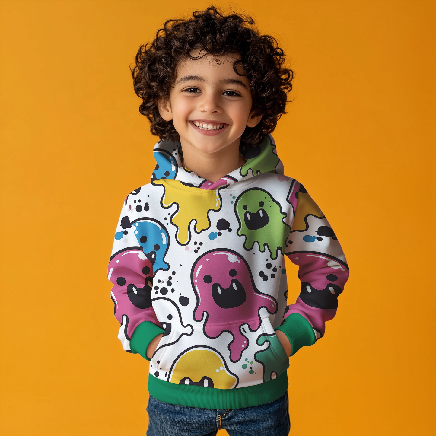 Colorful Ghosts Kids Hoodie