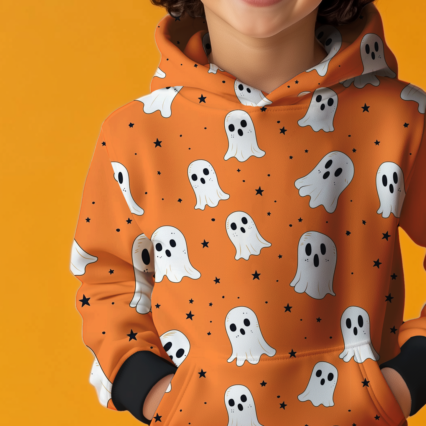 Orange Ghosts Kids Hoodie