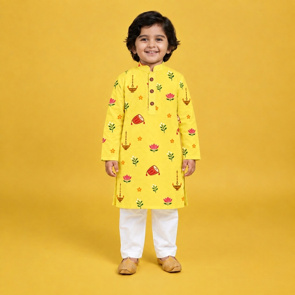 Utsav Lotus & Diya Kurta Set
