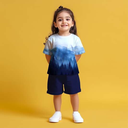 Mountain View T-shirt & Shorts Kids Co-ord Set