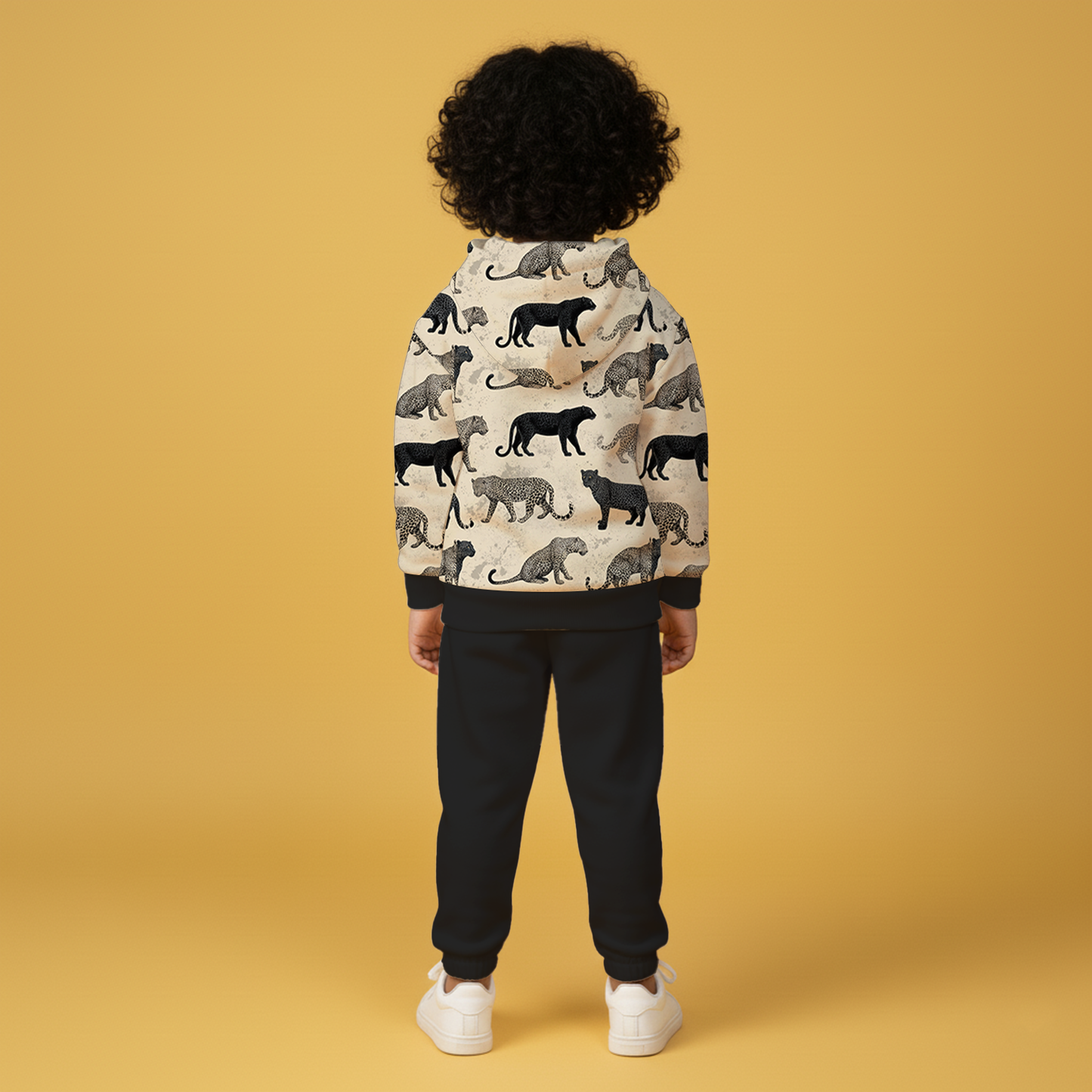 Leopard Hoodie & Black Jogger Set