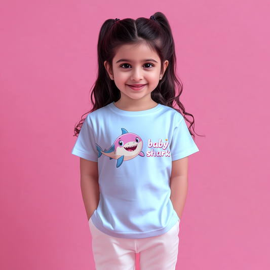 Baby shark Skyblue Kids T-shirt