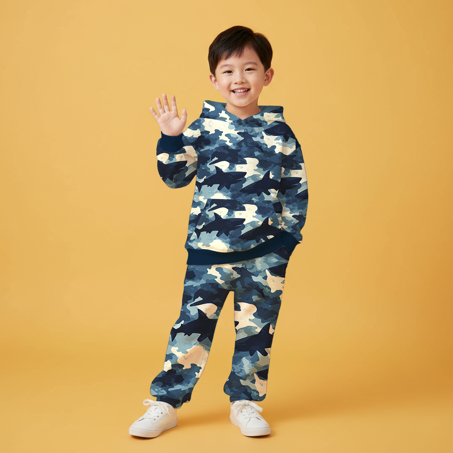 Blue Shark Hoodie & Jogger Set