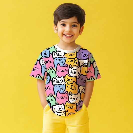 Meow Down shoulder T-Shirt