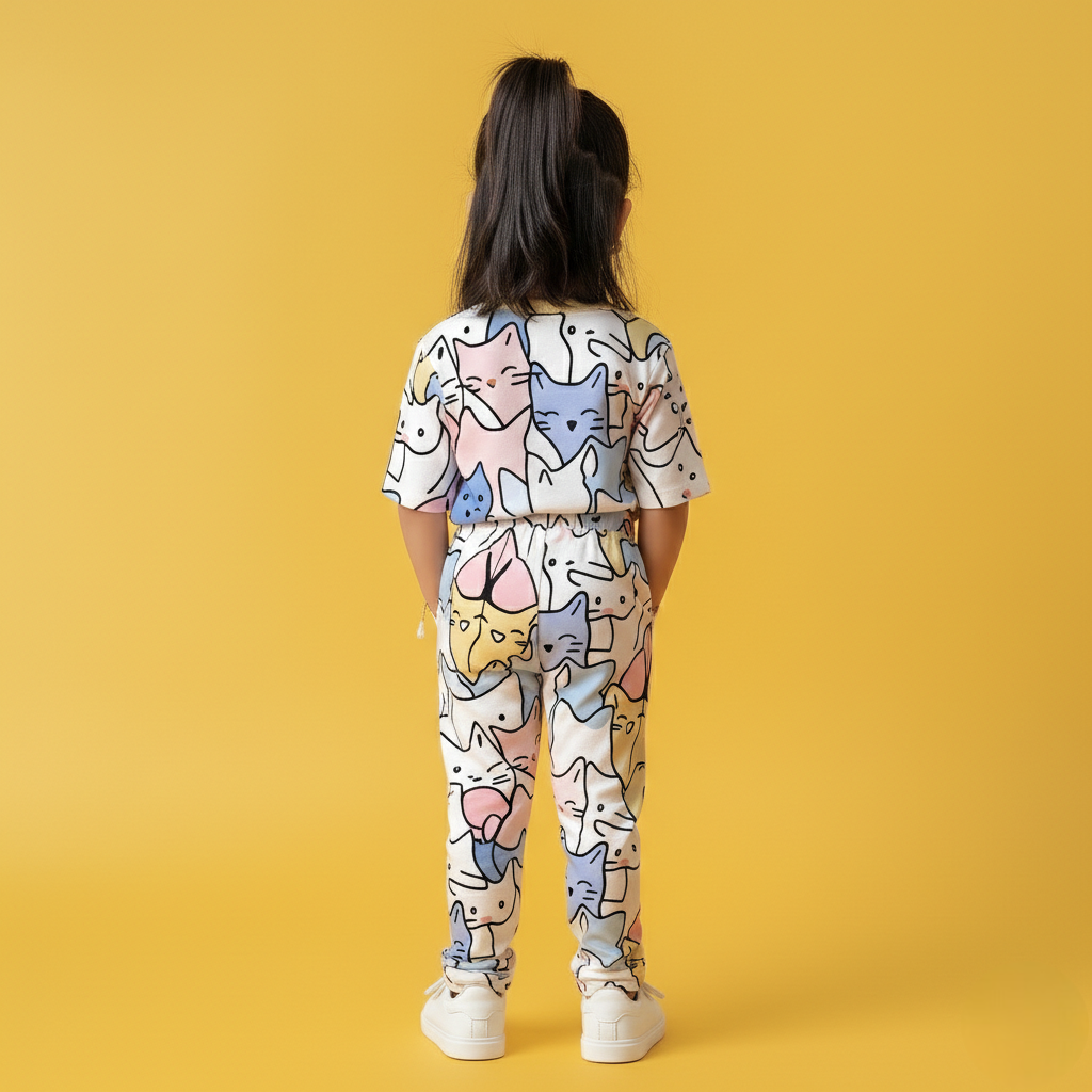 Doodle Cats T-shirt & Jogger Co-ord Set