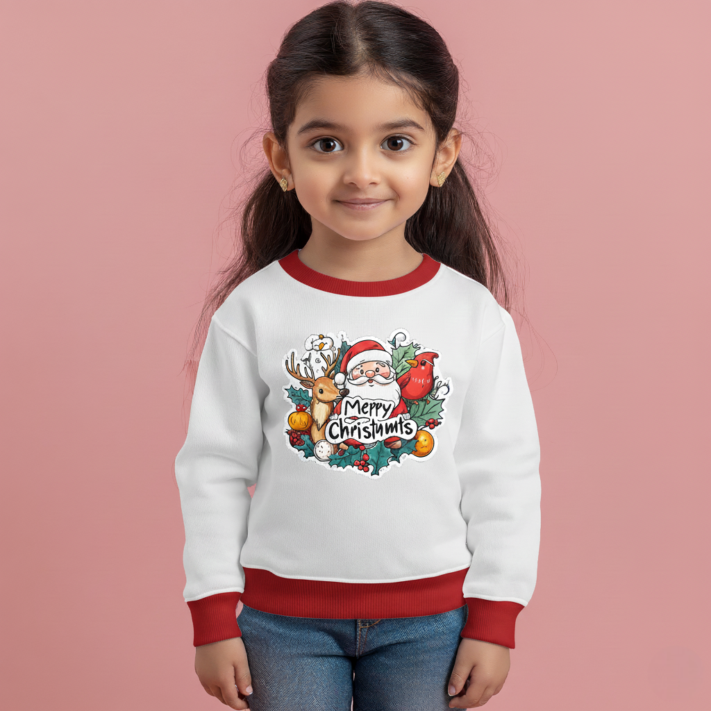 Christmas White Kids Sweatshirt