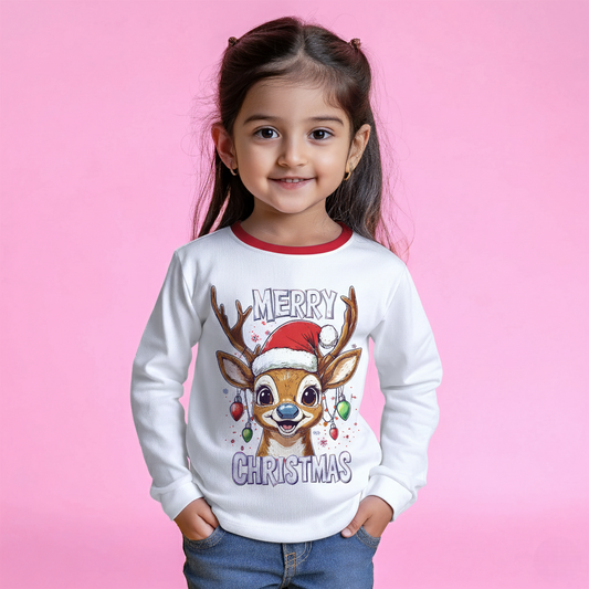 Santa’s Reindeer Kids Full T-Shirt