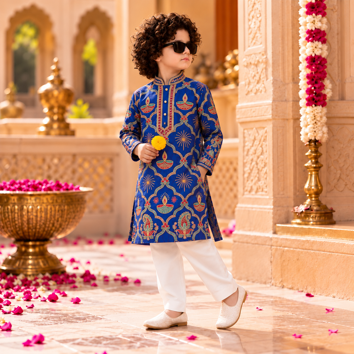 Royal Blue Utsav Festive Boys Kurta Pajama Set