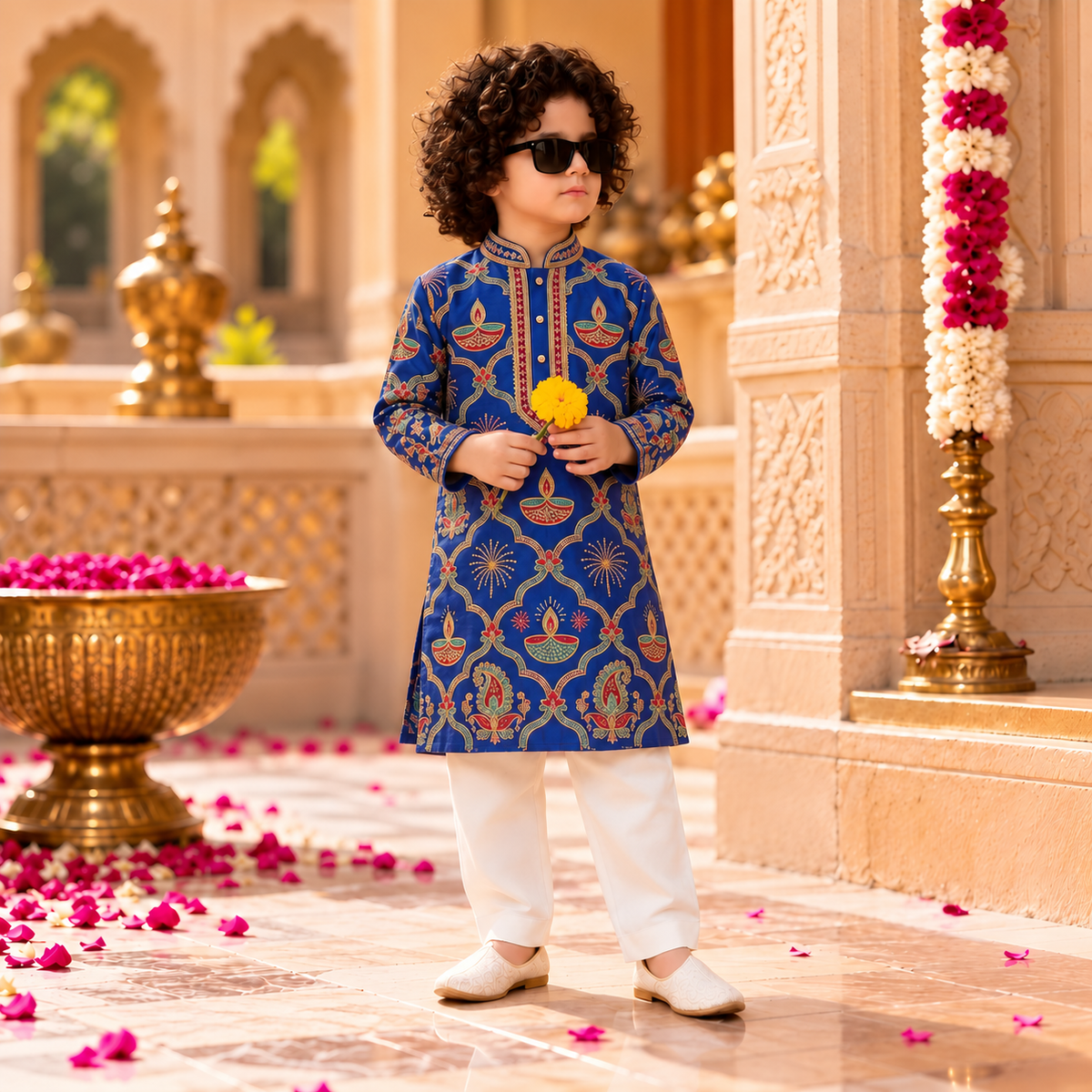 Royal Blue Utsav Festive Boys Kurta Pajama Set