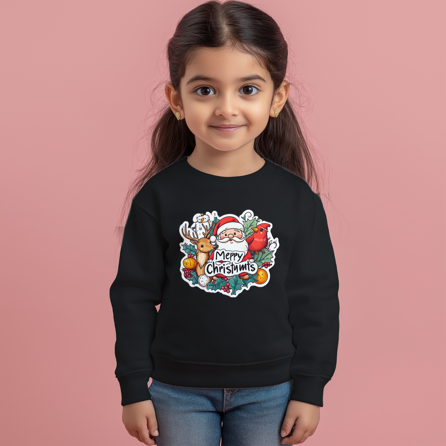 Christmas Black Kids Sweatshirt