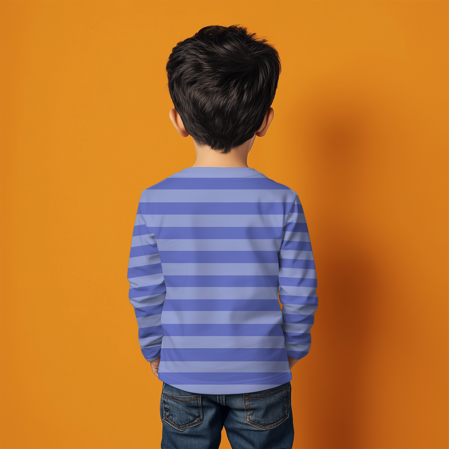 Tealish Blue Striped Kids T-Shirt