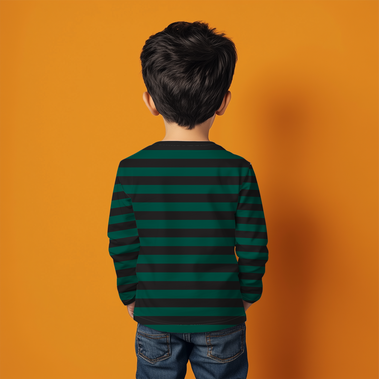 Green Striped Kids T-Shirt