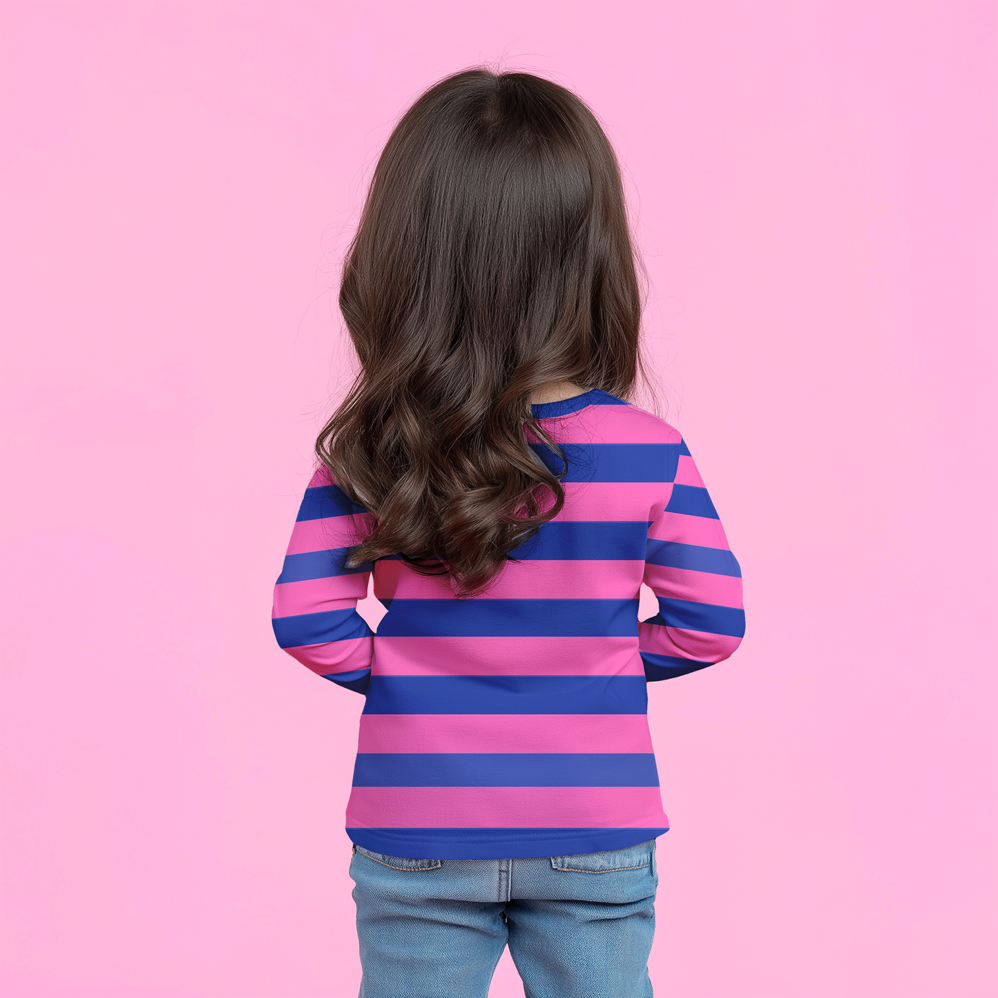 Pink & Blue Striped Kids T-shirt