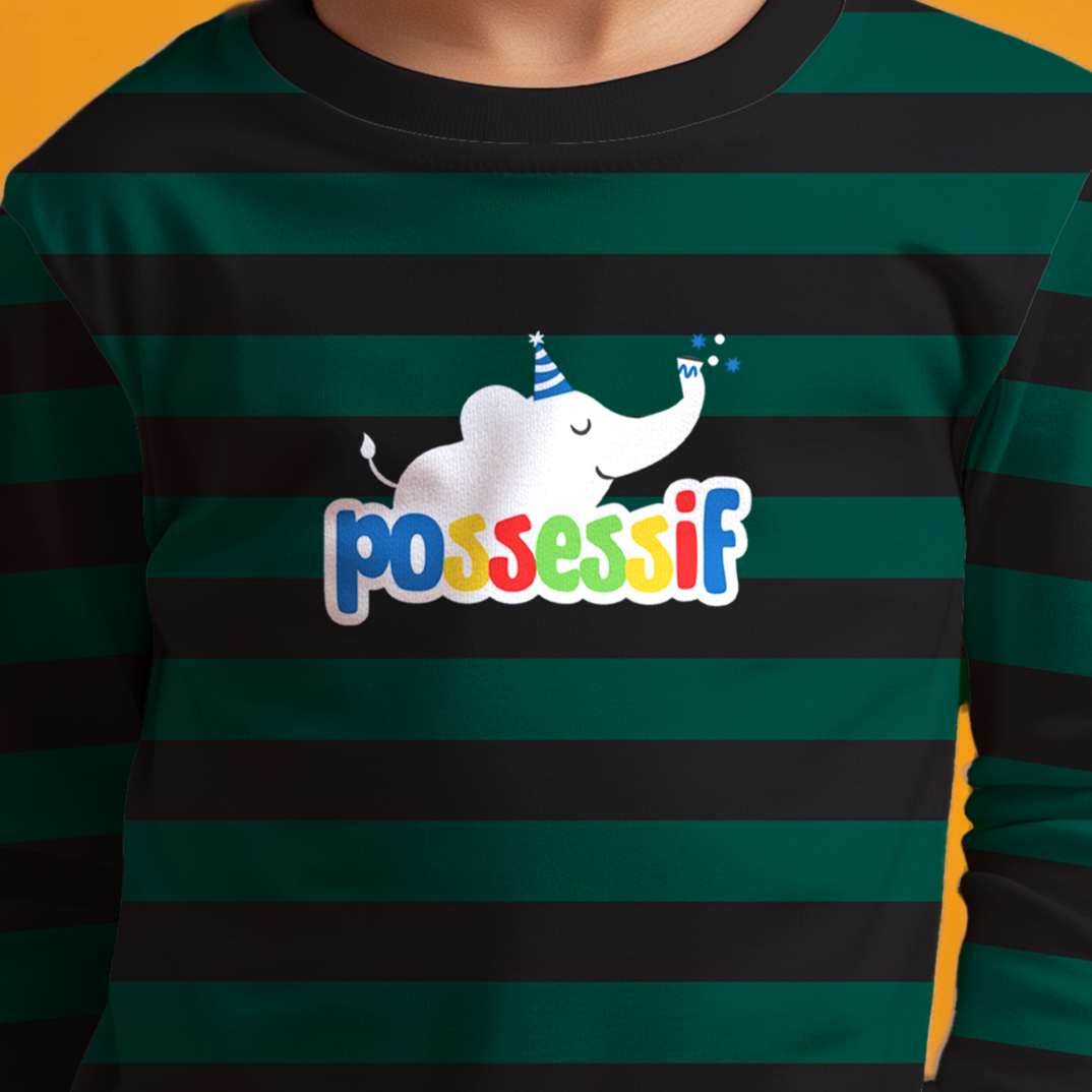 Green Striped Kids T-Shirt