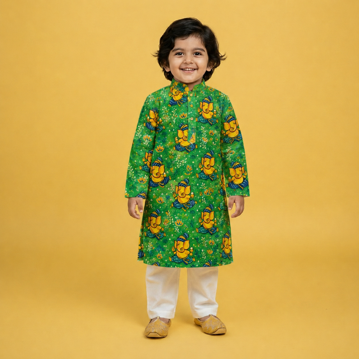 Vinayaka Green Kurta Pajama Set
