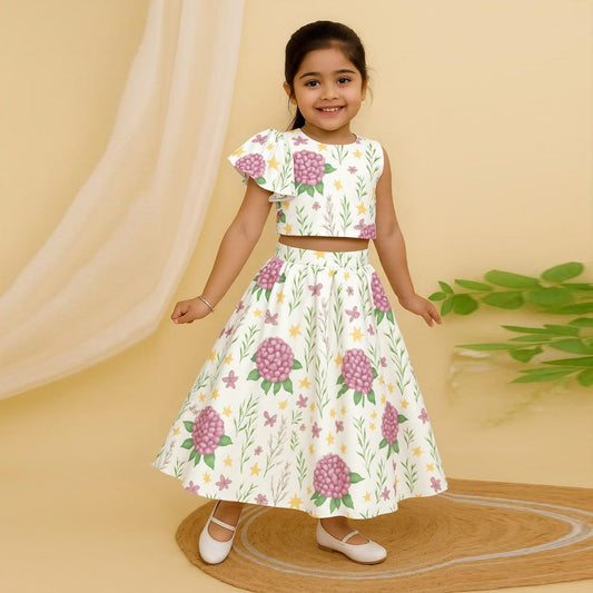Dreamy Floral Cotton Silk Lehenga Set