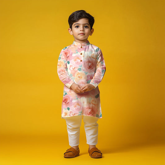 Pastel Rose Kurta Pajama Set