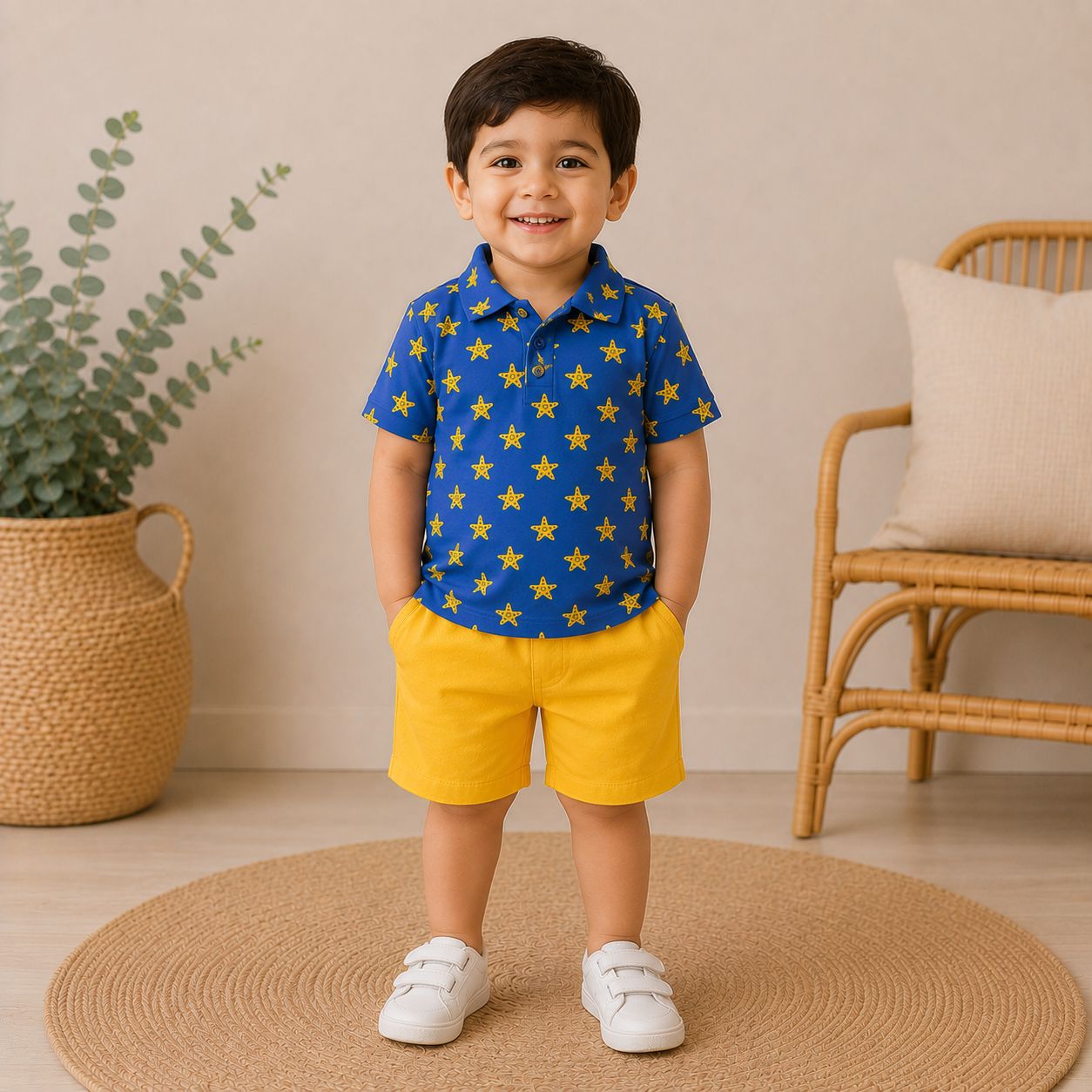 Starry Sky Polo & Shorts Co-ord