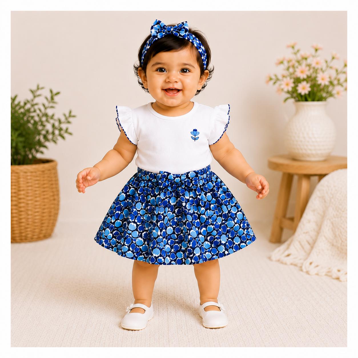 Bluebell Garden Skirt Top With Hair band