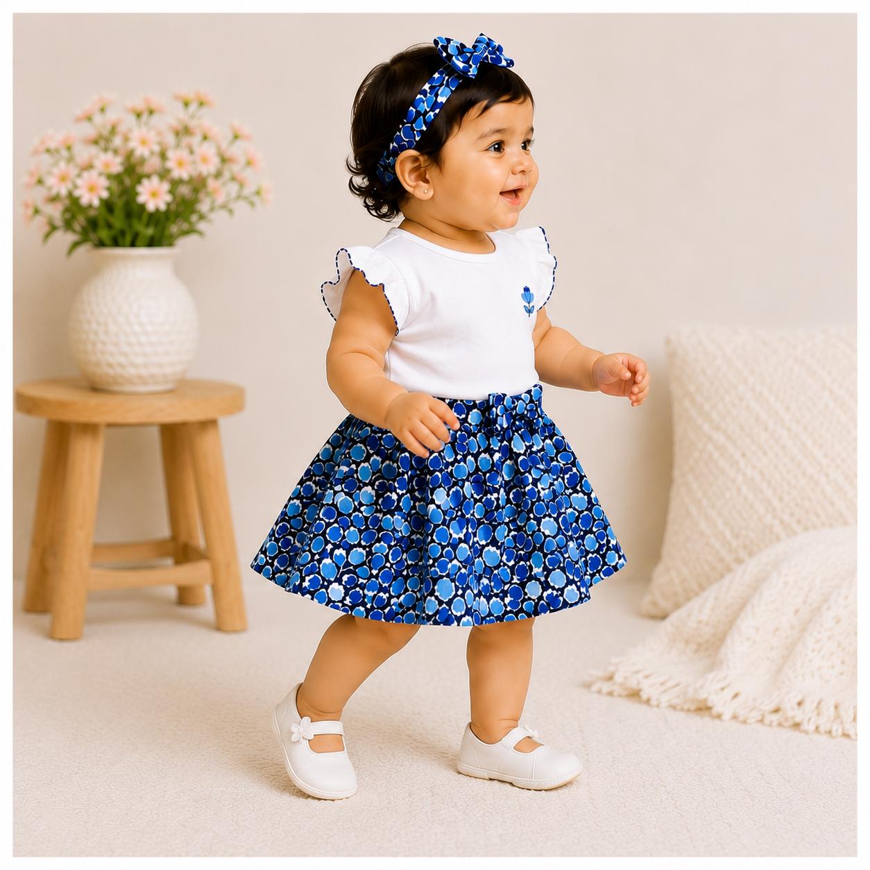 Bluebell Garden Skirt Top With Hair band