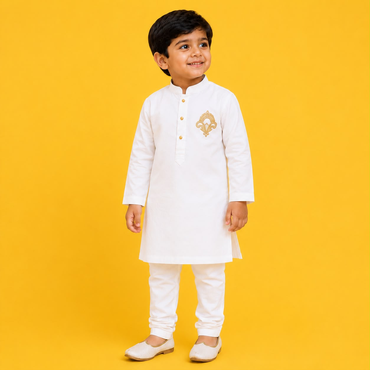 White Royal Onyx Kurta Set