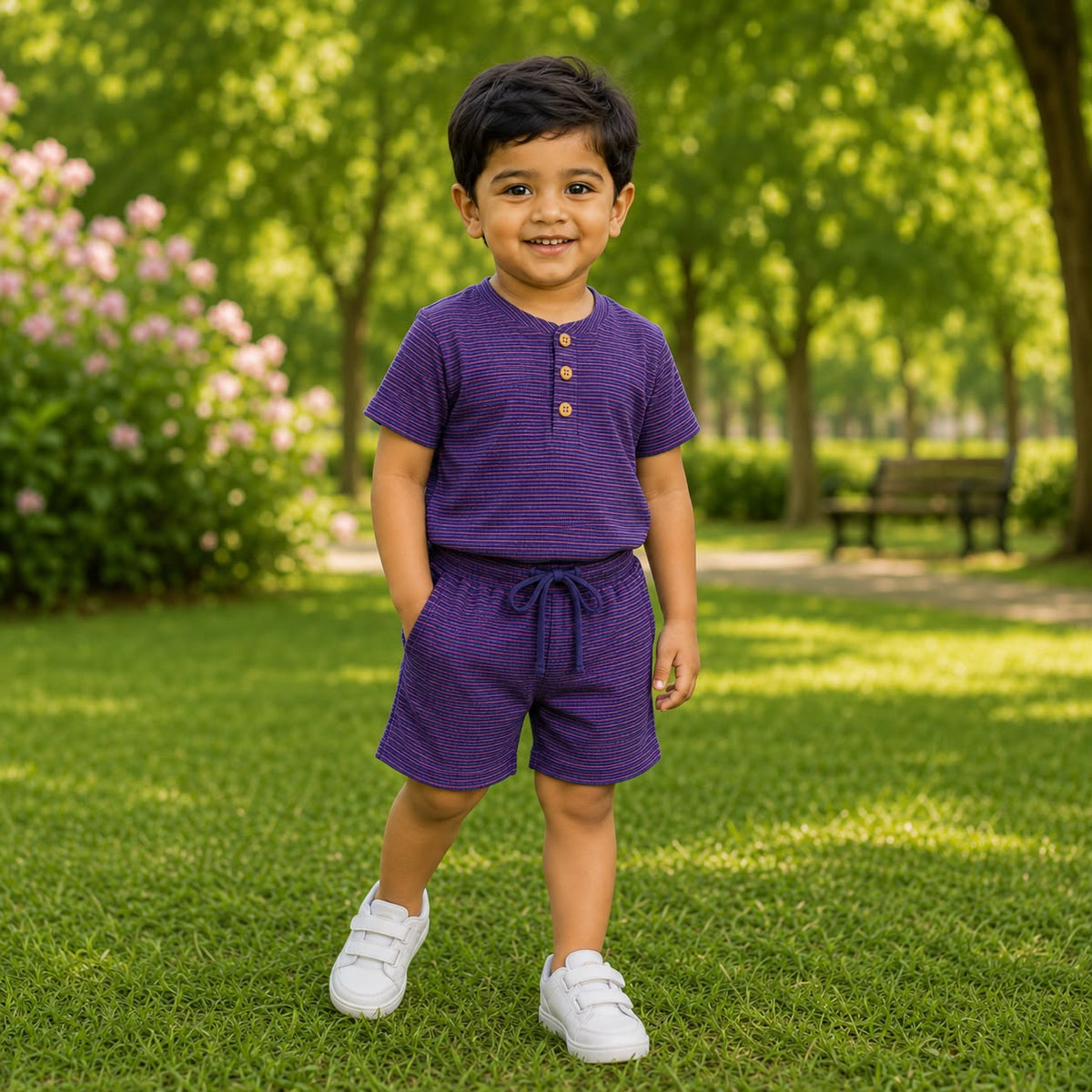 Kids Ribbed t-shirt & Shorts kids co-ord set