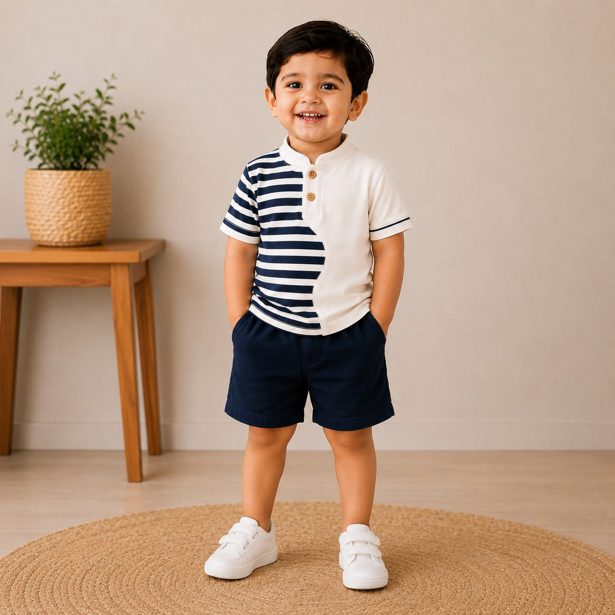 Two-Tone Mariner T-Shirt & Shorts Co-ord