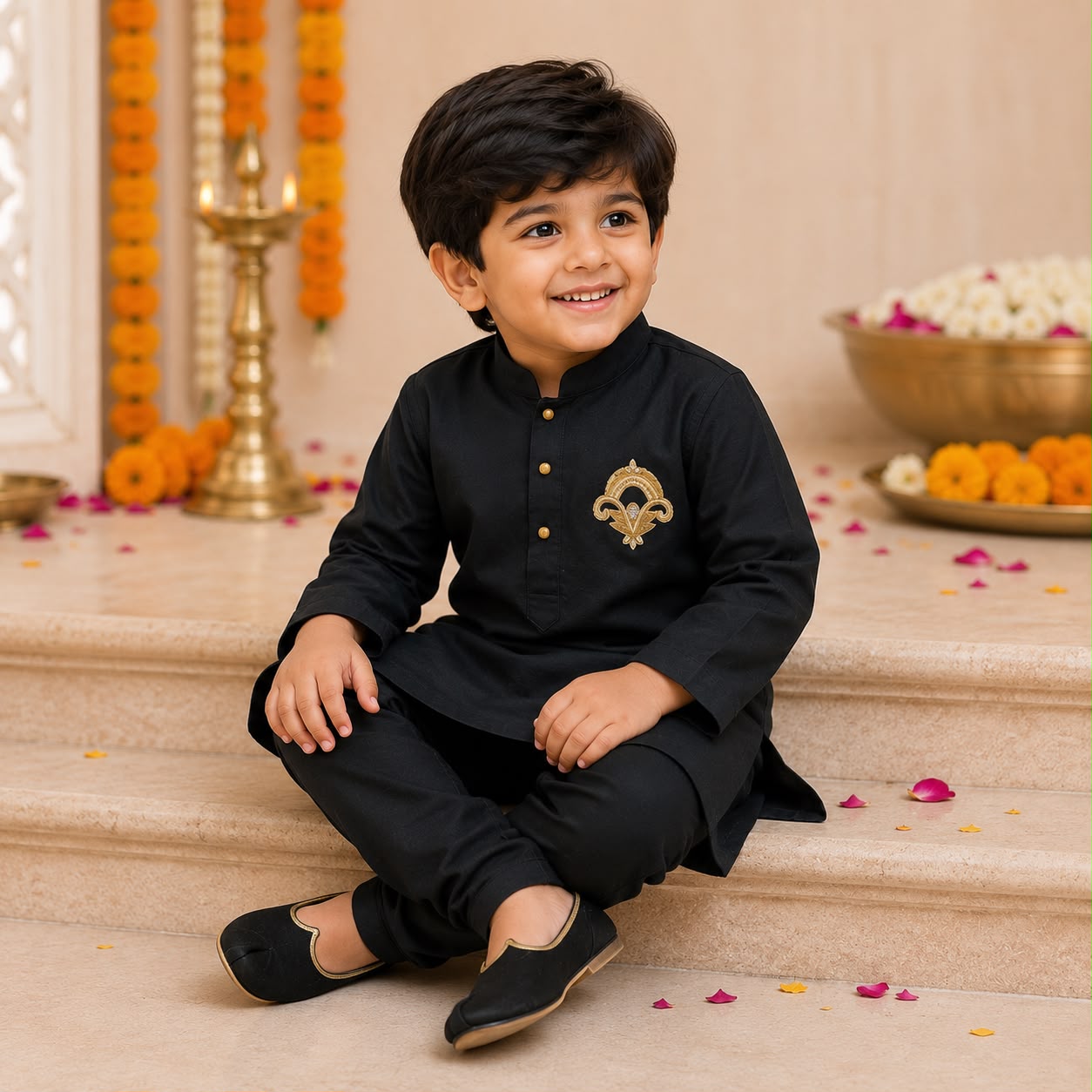 Black Royal Onyx Kurta Set