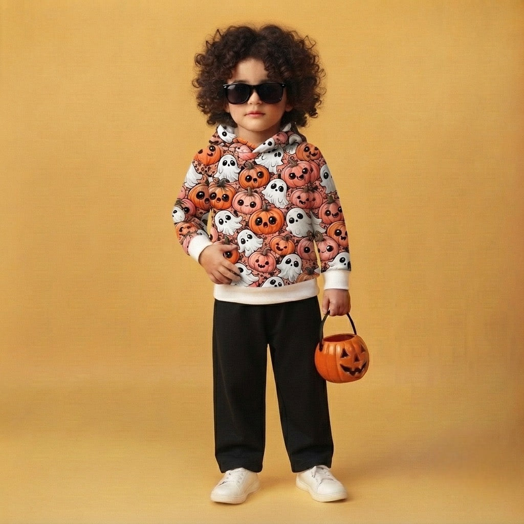 Pumpkin Boo Crew – Kids Halloween Hoodie Set