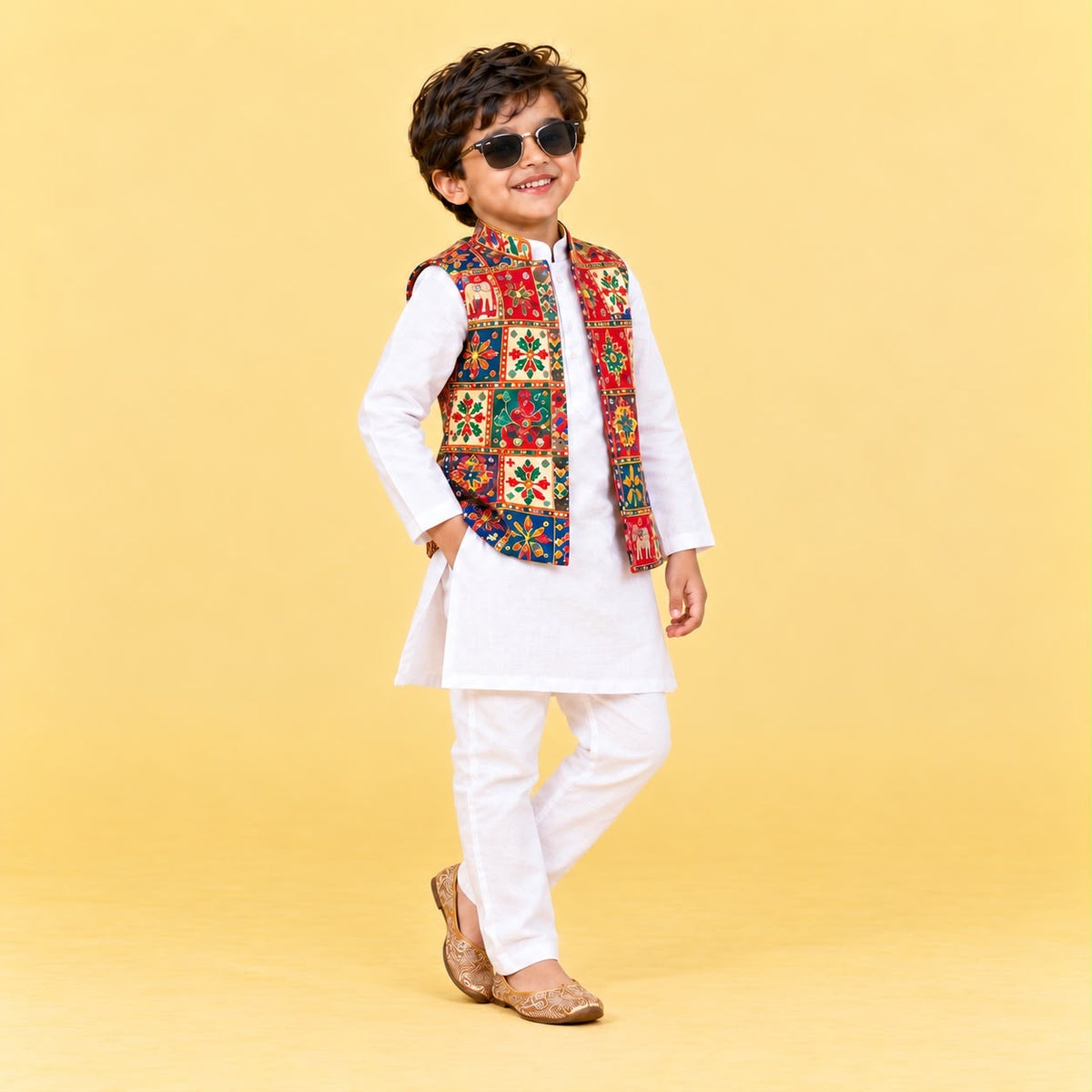 Durga Dandiya white  kurta set ⭐
