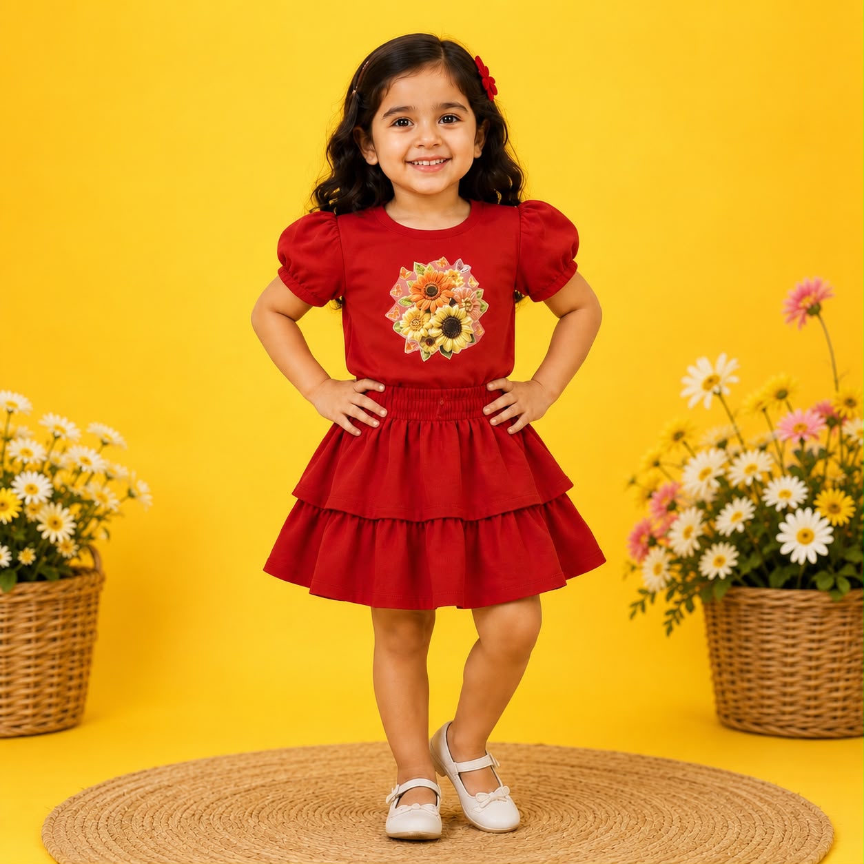 Red Floral Print  Co-ord set