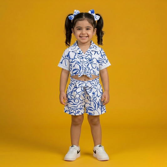 Coastal Bloom girls Co-ord Set