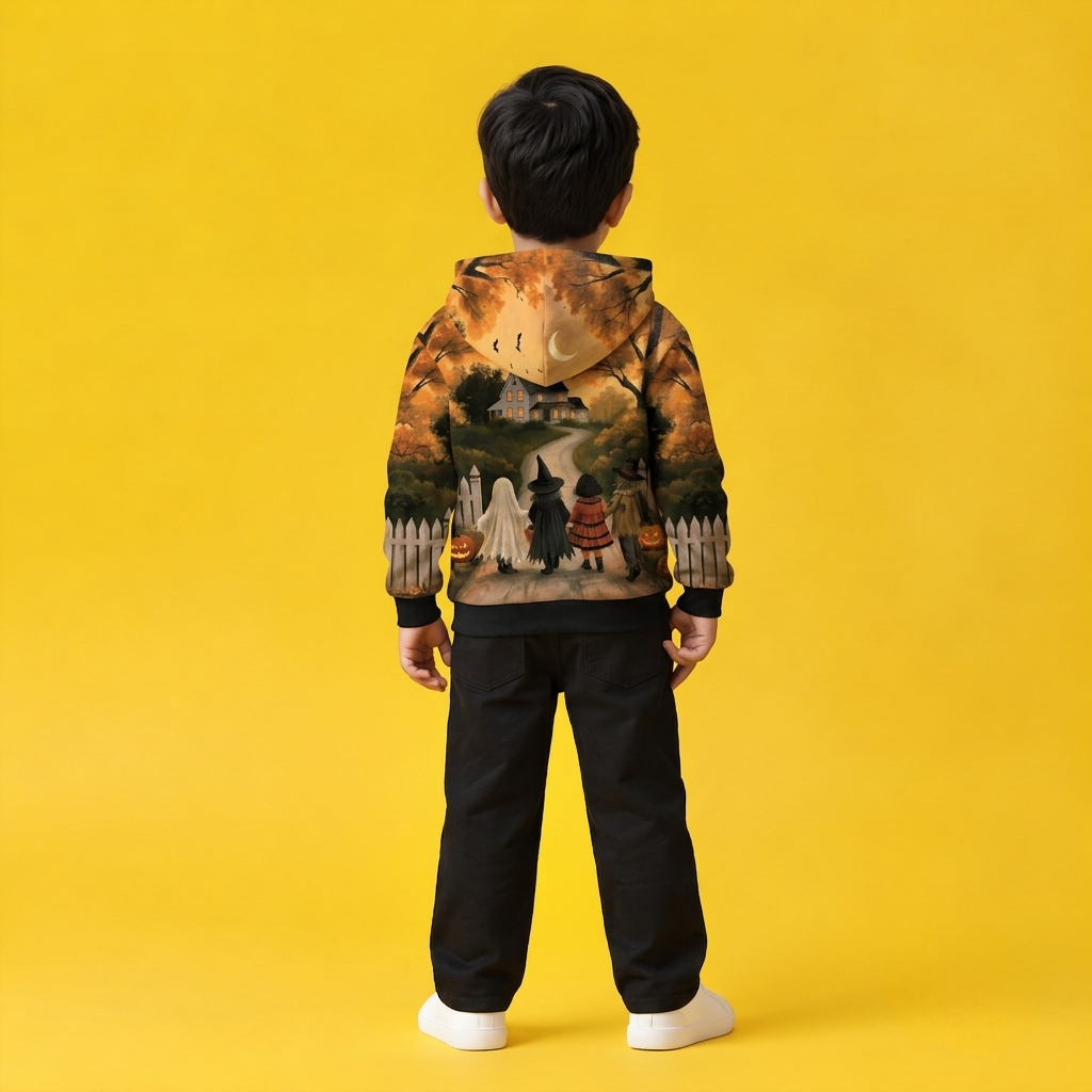 Haunted Little Adventures – Kids Halloween Hoodie Set