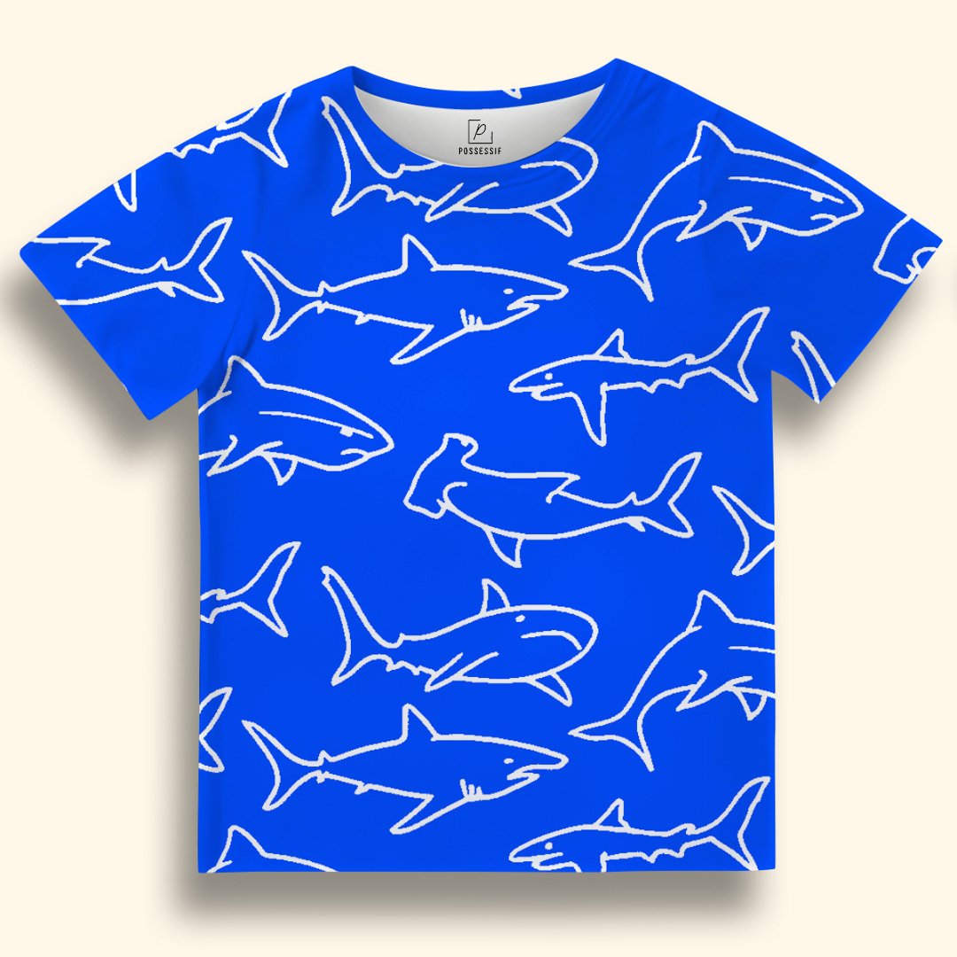 Blue Shark Kids T - shirt