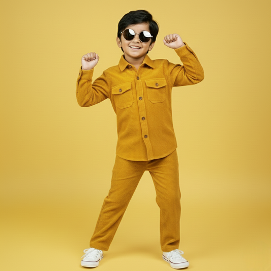 Double Pocket Corduroy Shirt & Pant Set