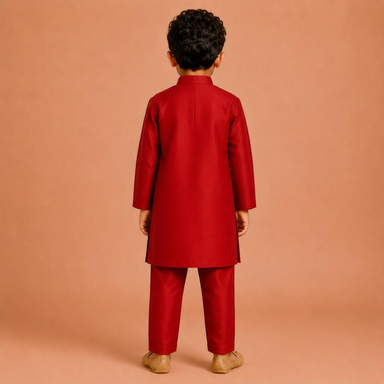 Red Silk Kurta Pajama Set