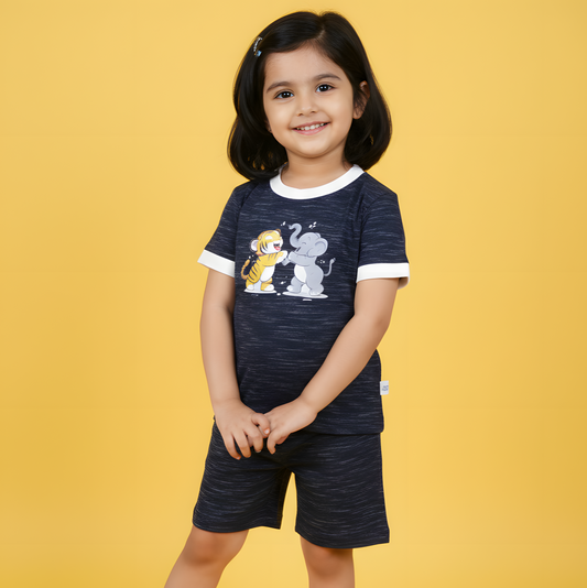 Blue Melange Jungle Joy Co-ord Set