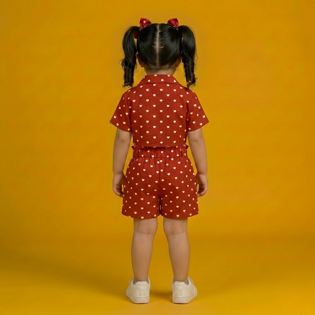 Candy Hearts Crop Shirt & Shorts Set