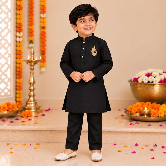 Black Royal Onyx Kurta Set