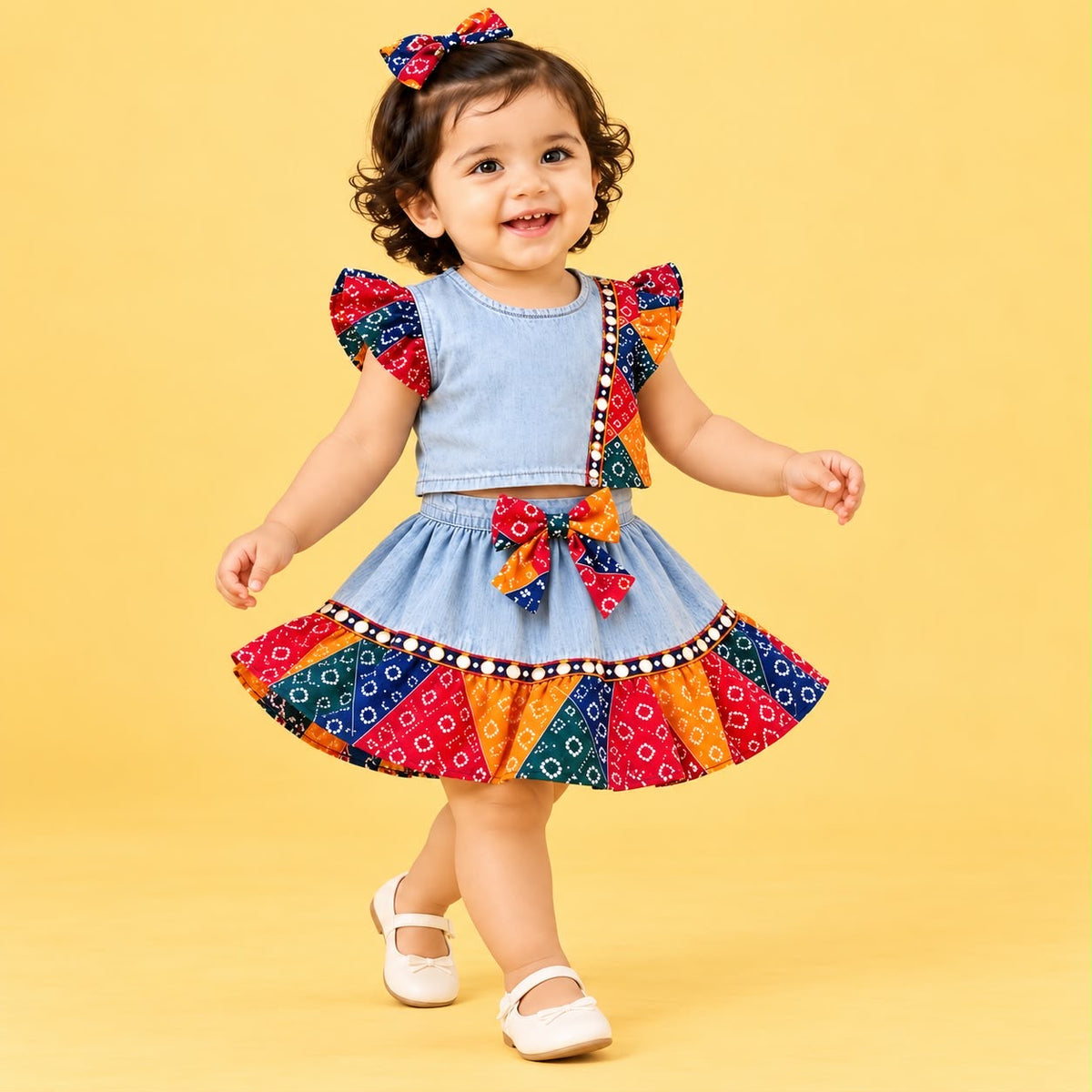 Little Bandhani Bloom co-ord set